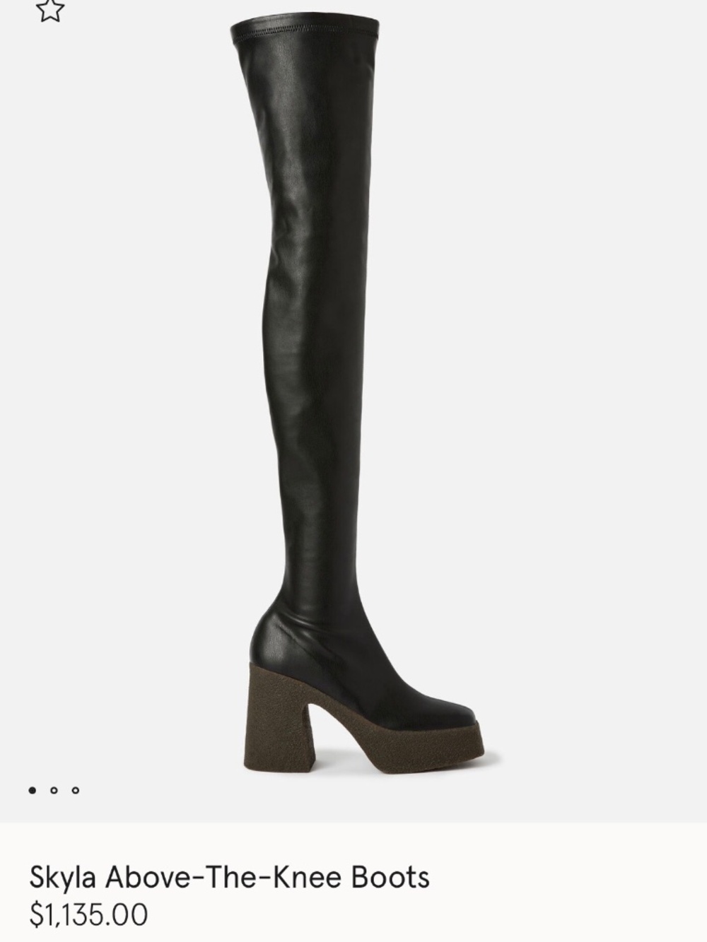 NIB Stella McCartney Skyla Above-the-Knee Boots - Black Sz 8/38